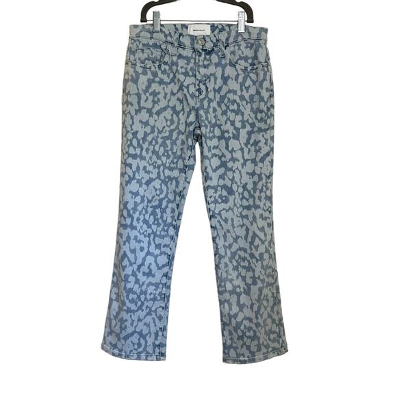 Current/Elliott  Blue Inky Leaopard Straight Jeans sz 27 NWOT - Picture 1 of 7